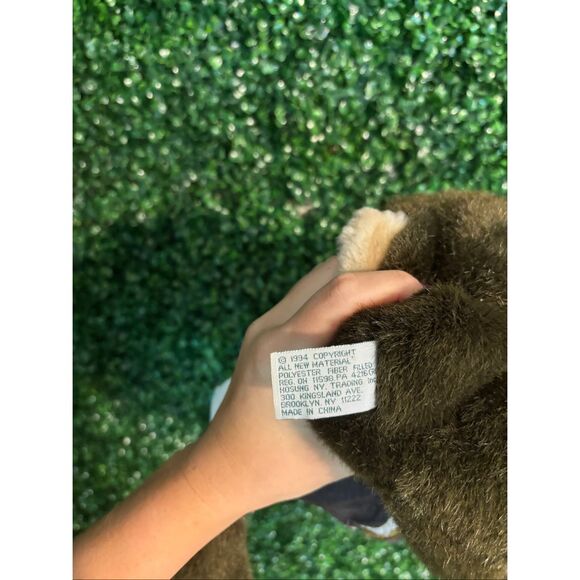 Hosung Monkey Hand Puppet Brown Aviator Jacket and Goggles Chimp Plush Puppet NW - Picture 5 of 10